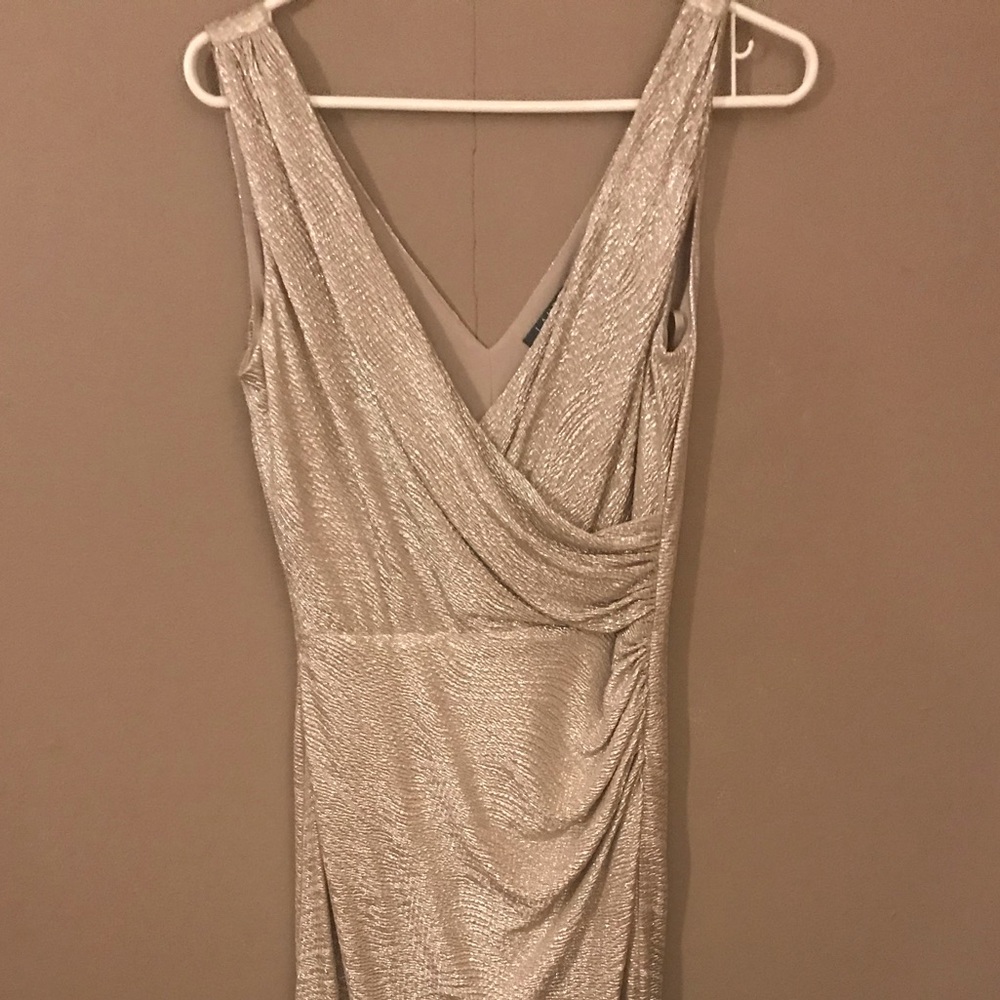 Gold Floor Length Evening Dress